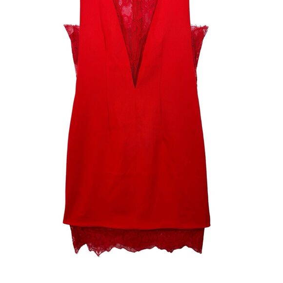 NWT NBD Britney Mini Red Lace Panels Cocktail Sleeveless Dress size small - Picture 6 of 10